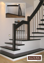 Treppe Holz Handlauf mit Edelstahl Streben